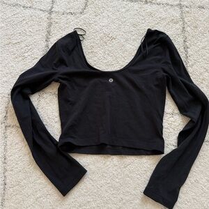 lululemon athletica Black Long Sleeve Crop Top